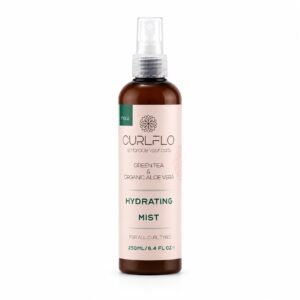 Drėkinamasis purškiklis Curl Flo Green Tea & Organic Aloe Vera Hydrating Mist 250 ml.