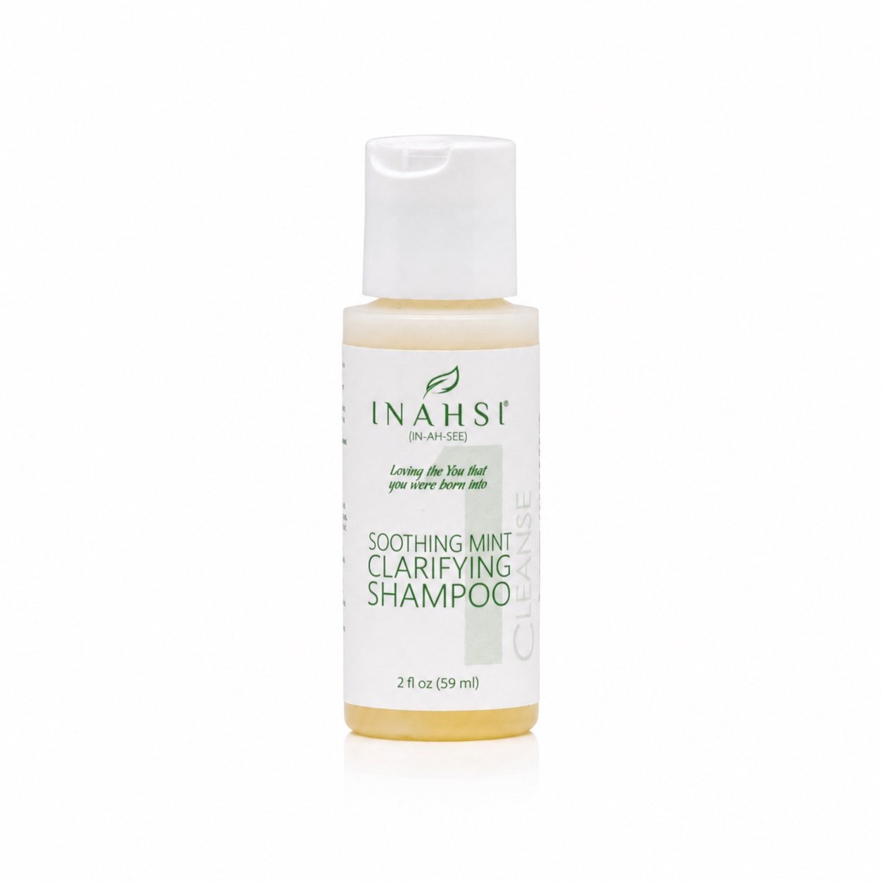 Giliai valantis šampūnas Inahsi Naturals Soothing Mint Clarifying shampoo 59 ml.