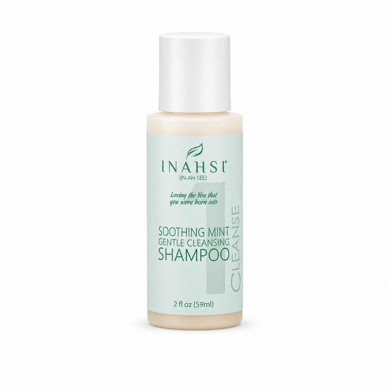 Švelnus šampūnas Inahsi Naturals Soothing Mint Gentle Cleansing Shampoo 59 ml.