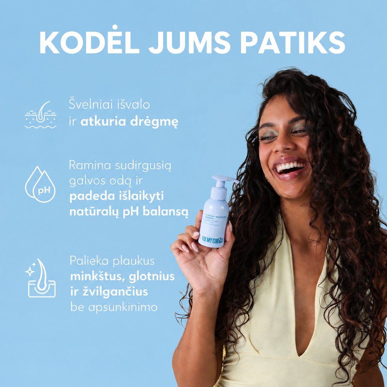 Drėkinamasis šampūnas Fix My Curls 100 ml - Image 2