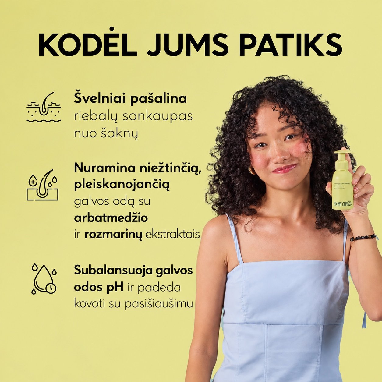 Valomasis šampūnas Fix My Curls Cleansing 100 ml. - Image 2