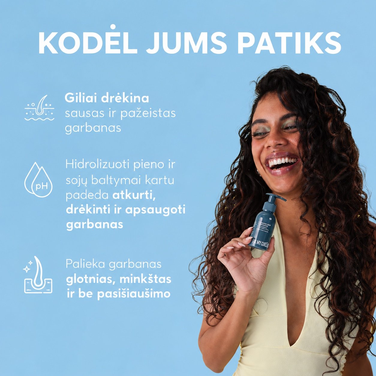 Drėkinamasis kondicionierius Fix My Curls Hydrating Conditioner 100 ml - Image 3