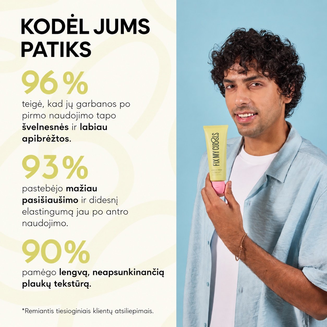 Nenuplaunamas kremas Fix My Curls Leave-In Cream 100 ml - Image 3