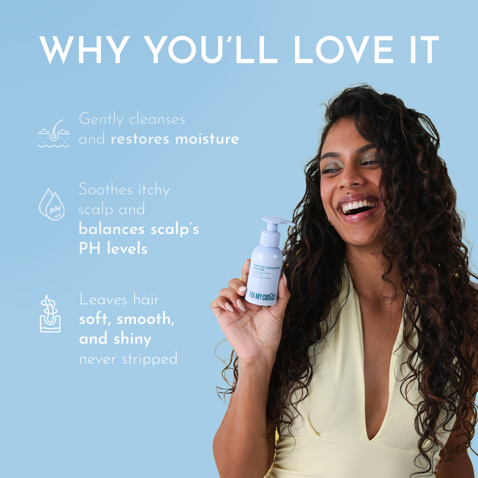 Drėkinamasis šampūnas Fix My Curls Everyday Moisturizing Shampoo 100 ml - Image 2